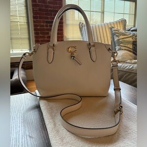 Ivory White Cross Satchel Crossbody Bag
